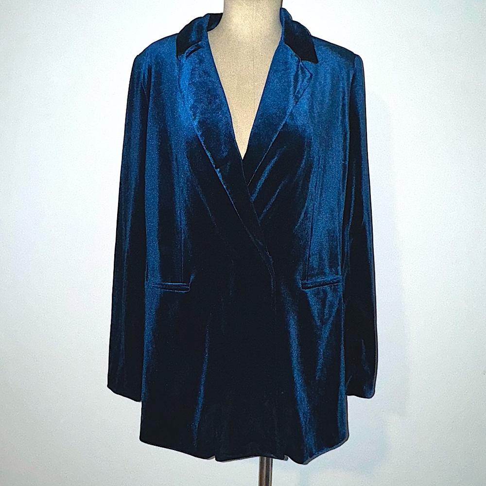 Royal Blue Velvet Blazer Dress